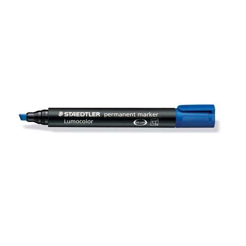 MARCADOR PERMANENTE PUNTA BISELADA 2-5MM. AZUL LUMOCOLOR 350 STAEDTLER