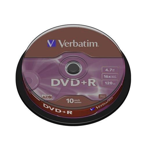 DVD +R 4.7GB 16X BOBINA 10 UNIDADES ADVANCED AZO VERBATIM