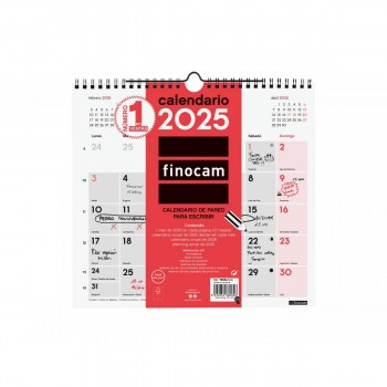 CALENDARIO PARED ESCRIBIR M 265X245MM. DOBLE ESPIRAL CASTELLANO FINOCAM