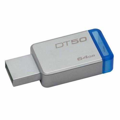 MEMORIA USB 64GB 3,0 CARCASA METÁLICA AZUL KINGSTON DATATRAVELER