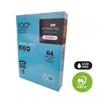 PAPEL DIN A4 (500H) 80gr. BLANCO RECICLADO PAPERLINE EYE CARE R.140375