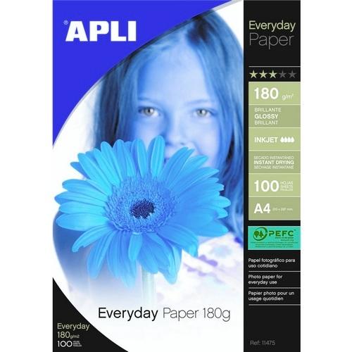 PAPEL FOTO A4 180 GR. 100 HOJAS EVERYDAY PARA INKJET APLI