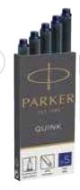 TINTA PARA PLUMA (CAJA 5u.) CARTUCHOS LARGOS AZUL PARKER R.1950384