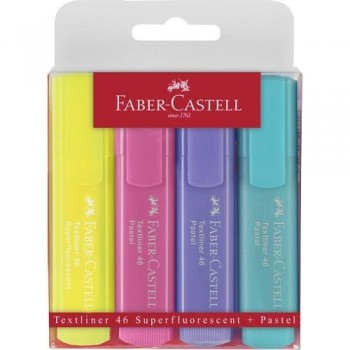 Rotulador fluorescente pastel 4 unidades Textliner 1546 Faber Castell