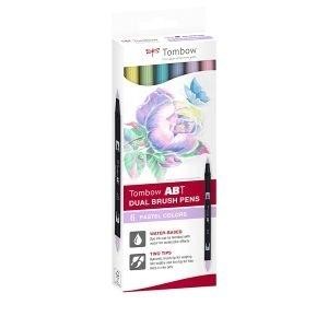 ROTULADORES LETTERING DOBLE PUNTA (6 UDS) TOMBOW PASTEL REF. ABT-6C-2