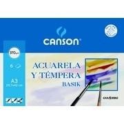 PAPEL ACUARELA A3 (PACK 6 H) 370grs. CANSON R.C200402393
