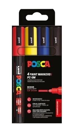 ROTULADORES POSCA (PACK 4 UDS) PC-5M BASE AGUA 1,8- 2,5mm. COLORES SURTIDOS REF. 302422322