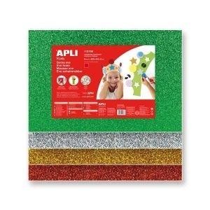 GOMA EVA 60x40cm PURPURINA COLORES SURTIDOS (5 UDS) APLI REF. 13436