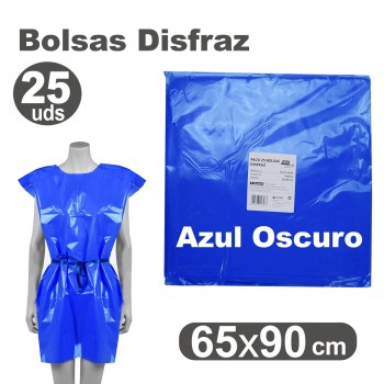 DISFRAZ BOLSA PLASTICO 65X90cm. (25u.) AZUL OSCURO FIXO KIDS R.00072032