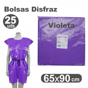 DISFRAZ BOLSA PLASTICO 65X90cm. (25u.) VIOLETA FIXO KIDS R.00072035
