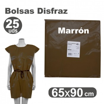 DISFRAZ BOLSA PLASTICO 65X90cm. (25u.) MARRON FIXO KIDS R.00072040