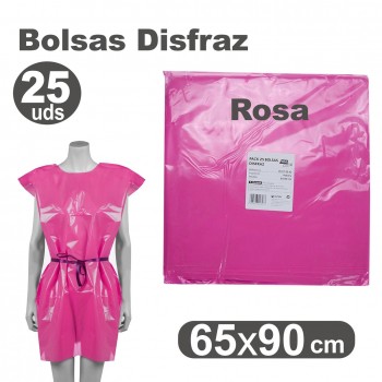 DISFRAZ BOLSA PLASTICO 65X90cm. (25u.) ROSA FIXO KIDS R.00072053