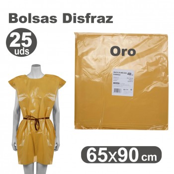 DISFRAZ BOLSA PLASTICO 65X90cm. (25u.) ORO FIXO KIDS R.00072065
