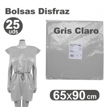 DISFRAZ BOLSA PLASTICO 65X90cm. (25u.) GRIS FIXO KIDS R.00072071