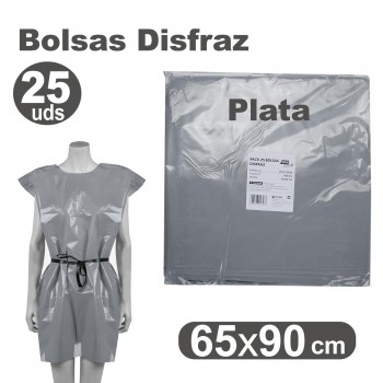 DISFRAZ BOLSA PLASTICO 65X90cm. (25u.) PLATA FIXO KIDS R.00072075
