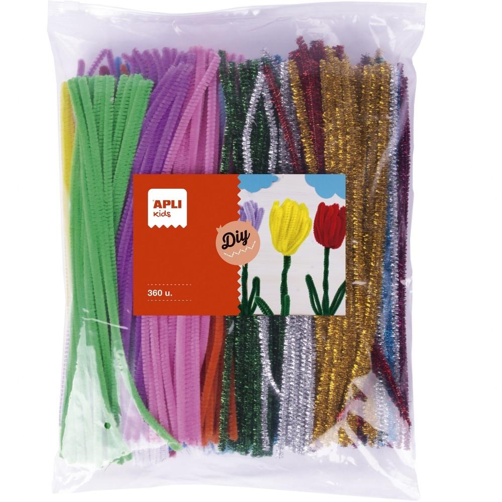 LIMPIAPIPAS MULTICOLOR METALIZADOS (BOLSA MAXI 360u.) APLI R.18153