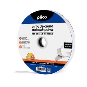 CREMALLERA TEXTIL AUTOADHESIVA (VELCRO) MACHO 25m PLICO REF. 13316