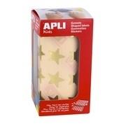GOMETS METALIZADOS ESTRELLA 19,5mm. ORO ADHES. PERM. (ROLLO 1460u.) APLI R.12044