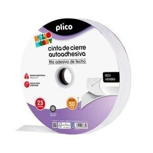 CREMALLERA TEXTIL (VELCRO) 50mmX25m HEMBRA BLANCO PLICO REF. 13347