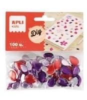 DIAMANTE ADHESIVO FORMA GOTA APLI COLORES SURTIDOS (100UDS) REF. 20602