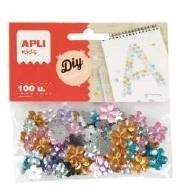DIAMANTE ADHESIVO FORMA FLOR APLI COLORES SURTIDOS (100UDS) REF. 20603