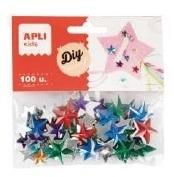DIAMANTE ADHESIVO FORMA ESTRELLA APLI COLORES SURTIDOS (100UDS) REF. 20605