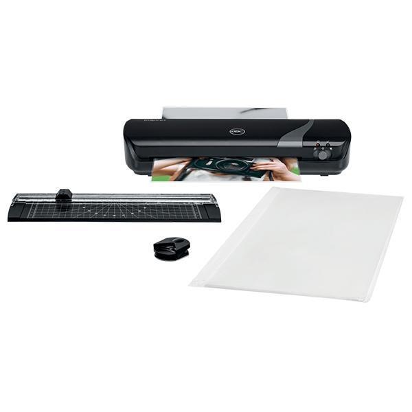 KIT INSPIRE+ PLASTIFICADORA DIN A4 GBC + CIZALLA NEGRO REF. 4410036