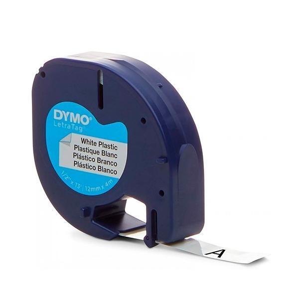 CINTA DYMO LETRATAG PLASTICO 12mmX4m. NEGRO/BLANCO R.91201/91221/S0721610/S0721660
