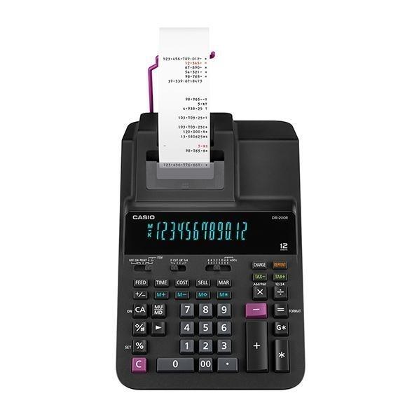 CALCULADORA IMPRESORA CASIO DR-200R-BK 12 DIGITOS NEGRA