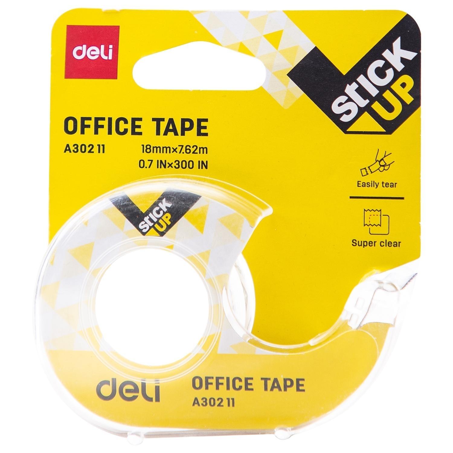 CINTA ADHESIVA CRISTAL C/DISPENSADOR STICK UP EA30211 18mmX7,62m. DELI R.481014