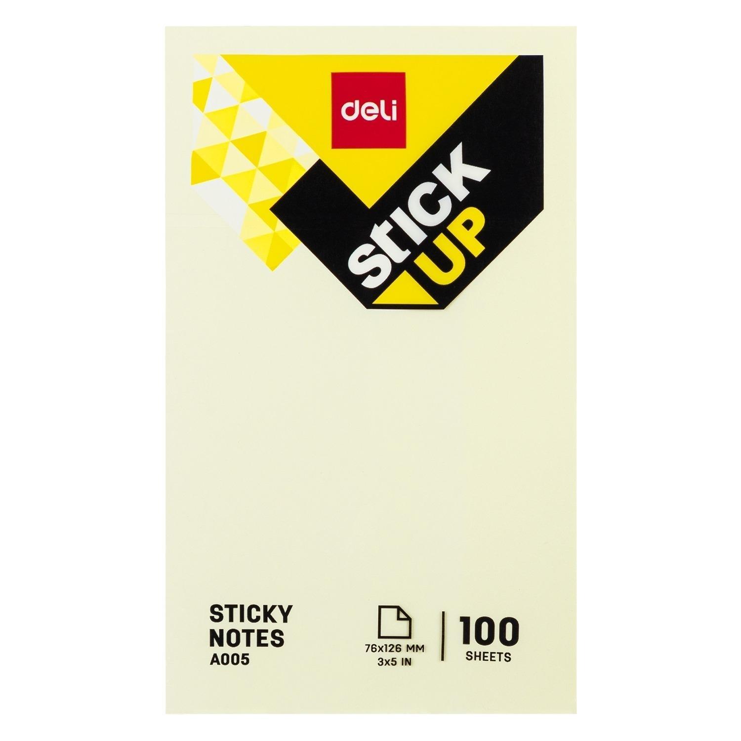 NOTAS ADHESIVAS 76X126mm. (100H) STICK UP EA00553 AMARILLO DELI R.481027
