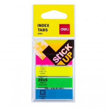 INDICE MARCADOR ADHESIVO 5COL. X20H 44x12mm COL. BRILLANTES DELI REF. EA10402