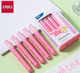 ROTULADOR FLUORESCENTE ROSA DELI TRIANGULAR PUNTA BISELADA 1-4mm REF. EU12S-PK