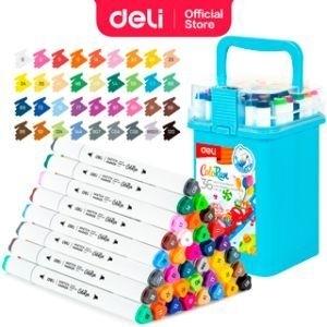 ROTULADORES DELI (MALETIN 36 UDS) DOBLE PUNTA COLORUN REF. EC187-36