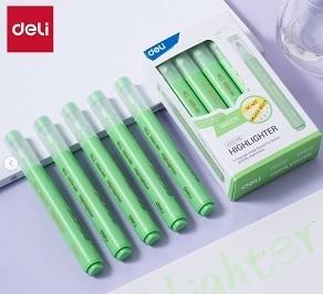 ROTULADOR FLUORESCENTE VERDE DELI TRIANGULAR PUNTA BISELADA 1-4mm REF. EU12S-GN