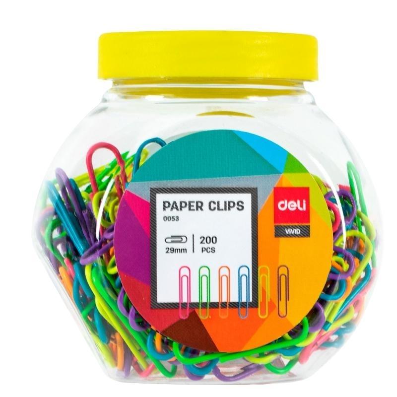 CLIPS Nº2 COLORES (BOTE 200u.) VIVID 29mm. E0053 DELI R.486001