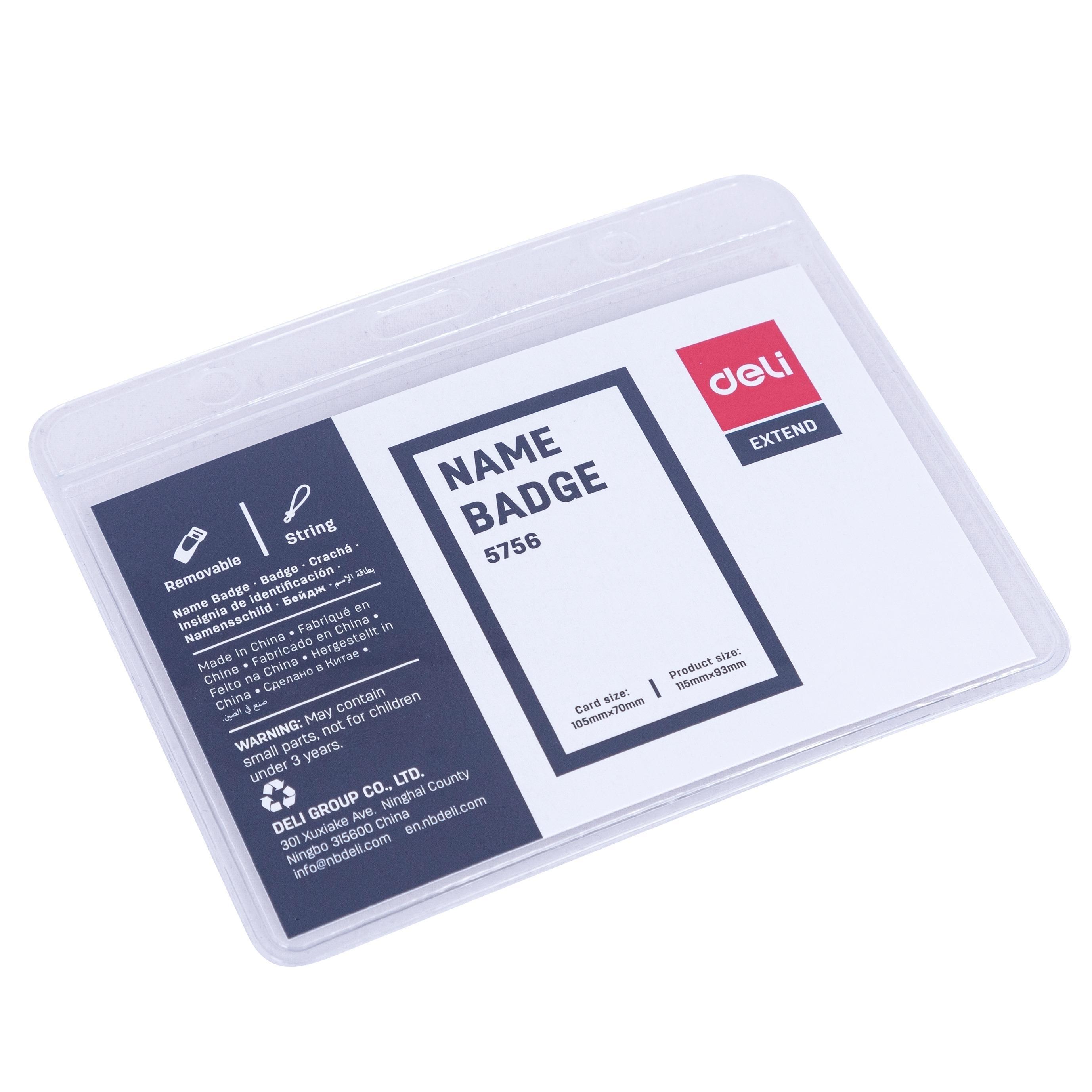 IDENTIFICADOR C/CORDON 105X70mm. (50u.) PVC HORIZONTAL DELI REF. E5756