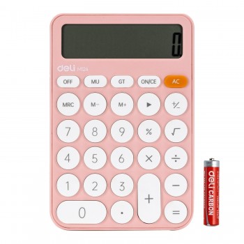 CALCULADORA SOBREMESA 12 DIGITOS DELI EM124 ROSA