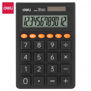 CALCULADORA DE BOLSILLO 12 DIGITOS EM130 DELI GRIS OSCURO