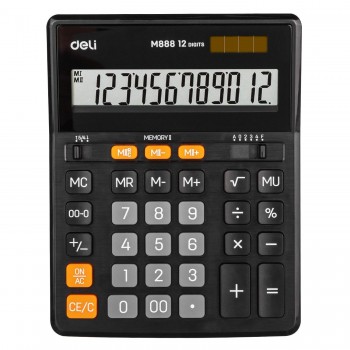 CALCULADORA SOBREMESA 12 DIGITOS DELI EM888 NEGRO