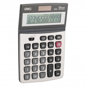 CALCULADORA SOBREMESA 12 DIGITOS DELI E1222 PLATA