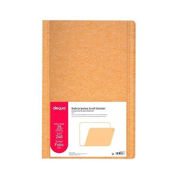 SUBCARPETAS FOLIO 240gr. (25u.) KRAFT BICOLOR DEQUA R.00087976
