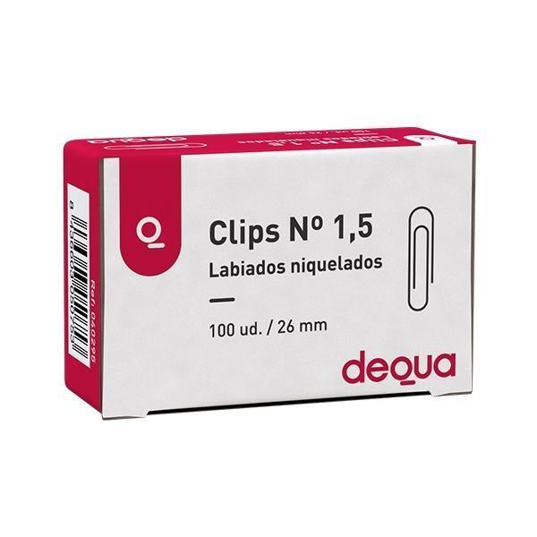 CLIPS LABIADOS NIQUELADOS Nº1,5 (100u.) 26mm. DEQUA R.780295