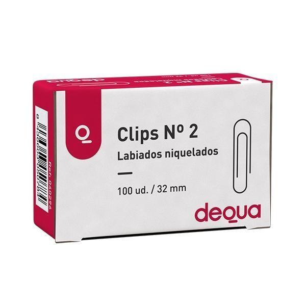 CLIPS LABIADOS NIQUELADOS Nº2 (100u.) 32mm. DEQUA R.780296