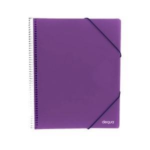 CARPETA FUNDAS A4 (30) C/ESPIRAL Y GOMAS Y SOBRE A4 DEQUA VIOLETA R.780366