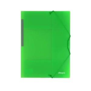 CARPETA DIN A4 C/GOMAS Y 3 SOLAPAS VERDE DEQUA R.780387