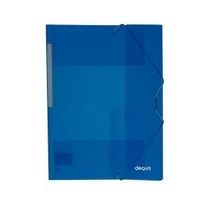 CARPETA DIN A4 C/GOMAS Y 3 SOLAPAS AZUL DEQUA R.780388