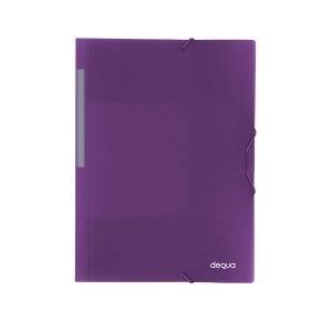 CARPETA DIN A4 C/GOMAS Y 3 SOLAPAS VIOLETA DEQUA R.780389
