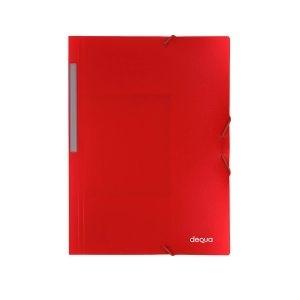CARPETA DIN A4 C/GOMAS Y 3 SOLAPAS ROJO DEQUA R.780390