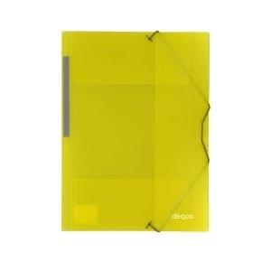 CARPETA DIN A4 C/GOMAS Y 3 SOLAPAS AMARILLO DEQUA R.780391